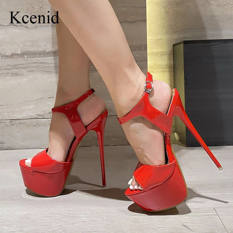 

Kcenid Summer Women Shoes Party Nightclub Sexy Ankle Strap Sandals Super 16CM High Heel Women Open Toe Buckle Strap Ladies Pumps