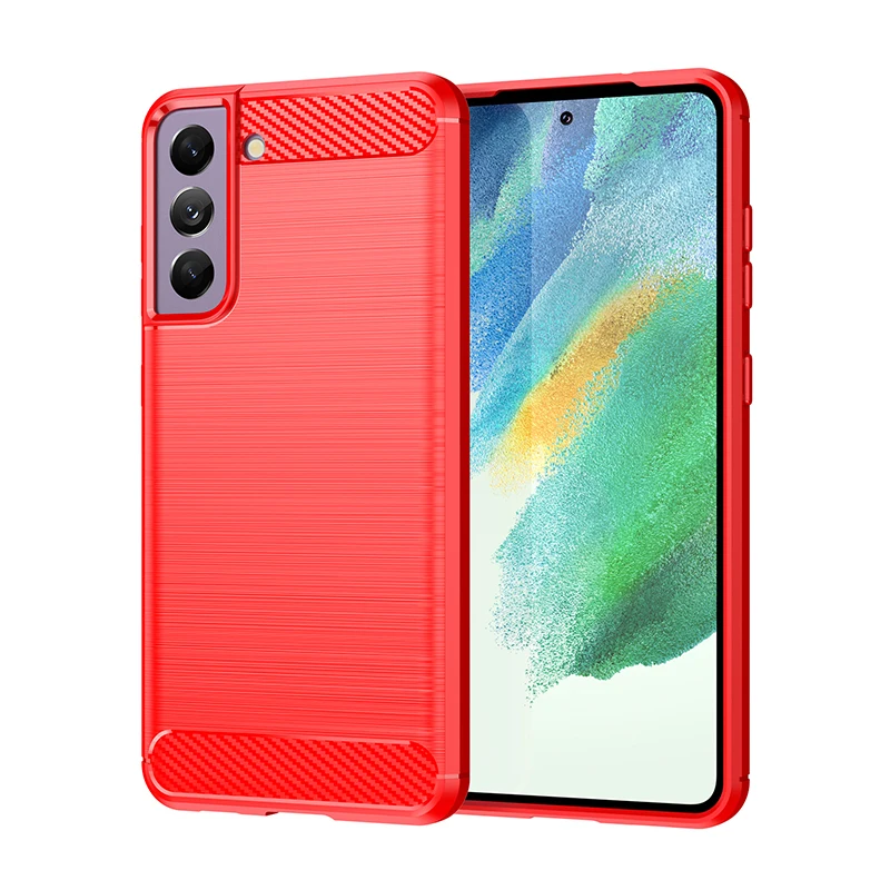 Luxury Matte Carbon Fiber Shockproof Phone Case with Soft Bumper Cover