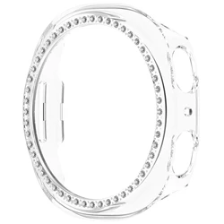 Diamond Protective PC Case & Anti - Scratch Screen Cover for Watch 8 - 9 44mm (Transparent)