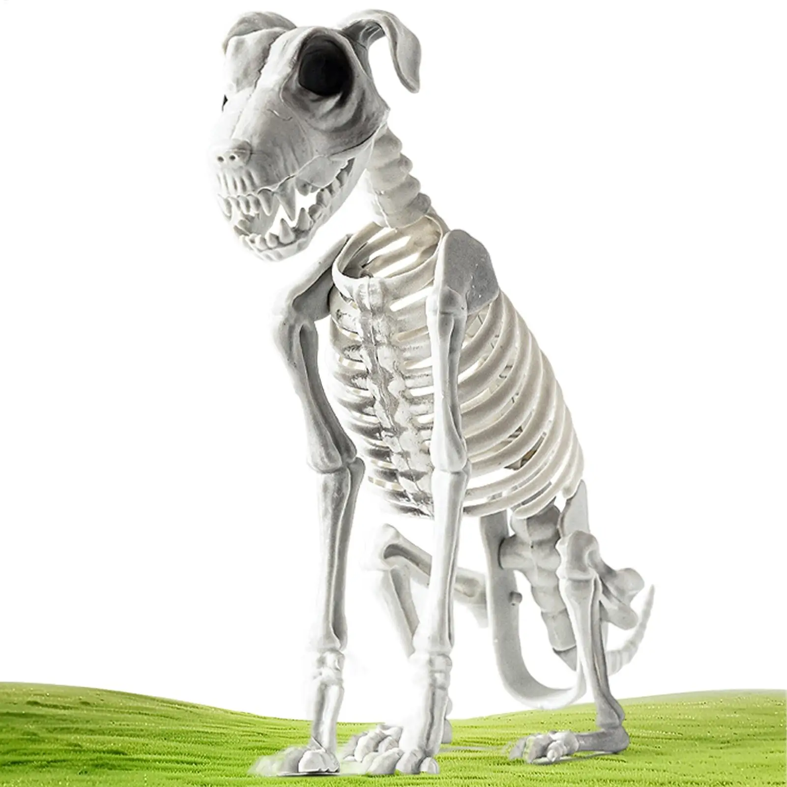 Halloween 44 cm Skelett in Hundeform, bewegliches Skelett, Knochen in Hundeform, Halloween-Herzdekorationen, Spukhaus-Horror-Requisiten – Detail 7