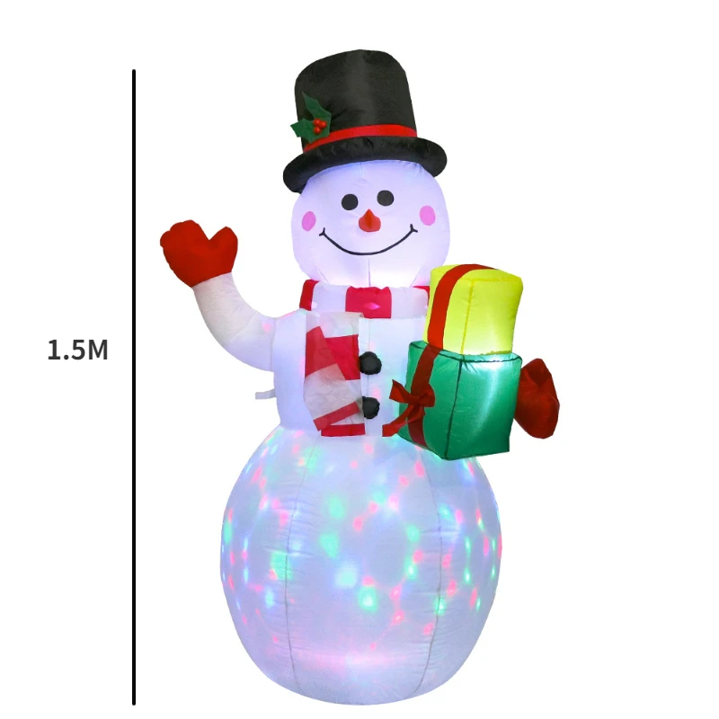 thumbnail image 1 of Muñeco de nieve inflable con luces LED, Papá Noel, bomba de aire, juguete luminoso gigante, decoración navideña para jardín, decoración para fiestas al aire libre, regalo para niños, 1 of 5