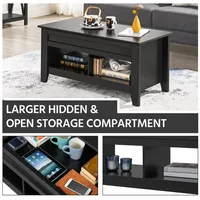 41" Lift Top Coffee Table with 2 Storage Compartments for Living Room, 2