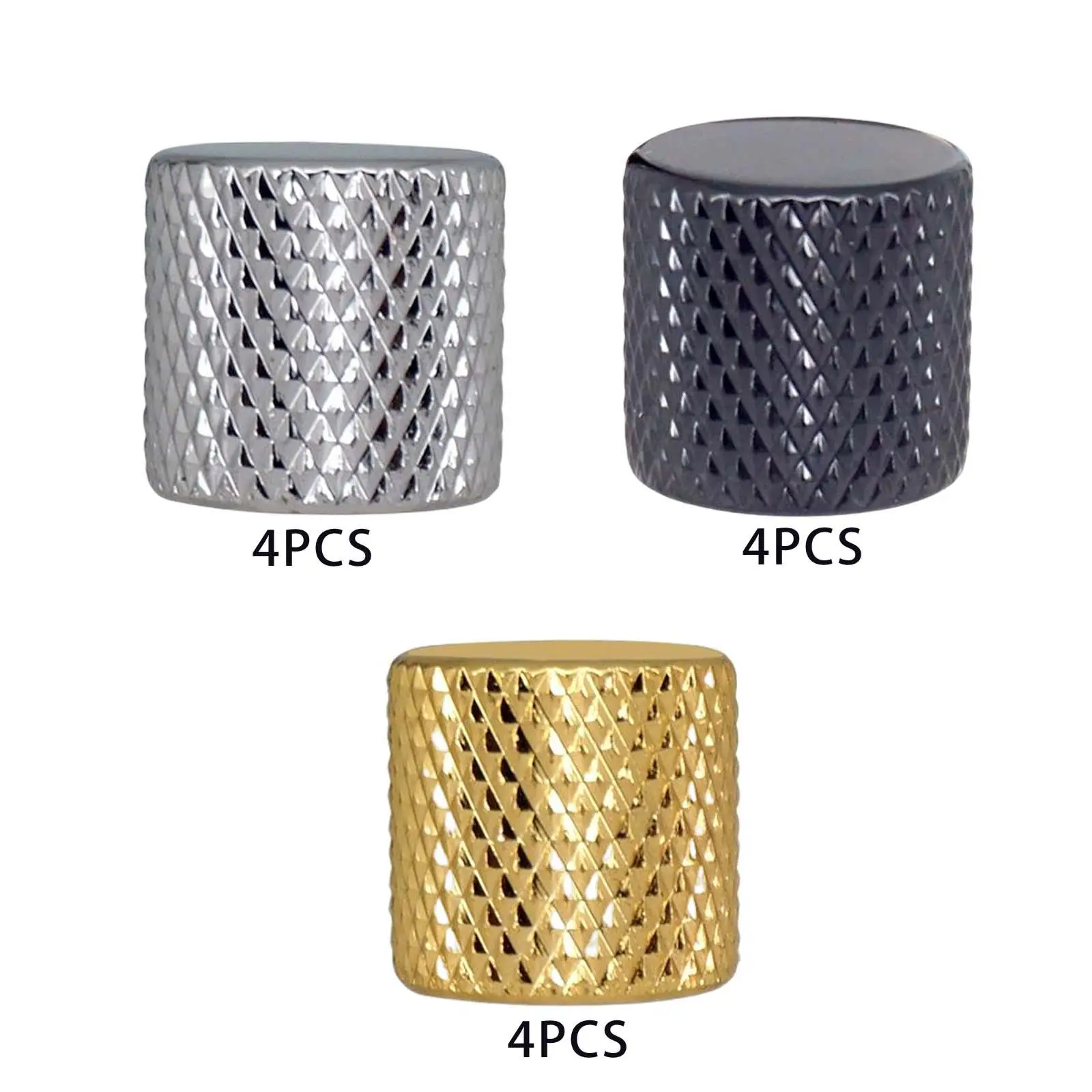 4Pcs Metal Dome Knob Guitar Volume Button Cap for Electric Guitar Bass Accs
