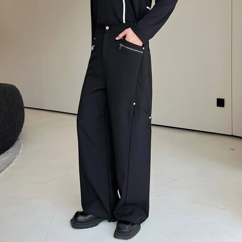 LUZHEN Korean Luxury Suit Pants Spring New Trend Men's Fashionable Splice Zipper Niche Design Casual Baggy Treousers 2adc7b
