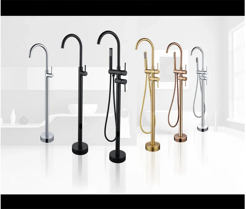 Description Picture 3 of itemBathtub Faucet + Handheld Shower Free Standing Rose Gold BathTub Mixer Taps Floor or Wall Mounted Bathtub Mixer