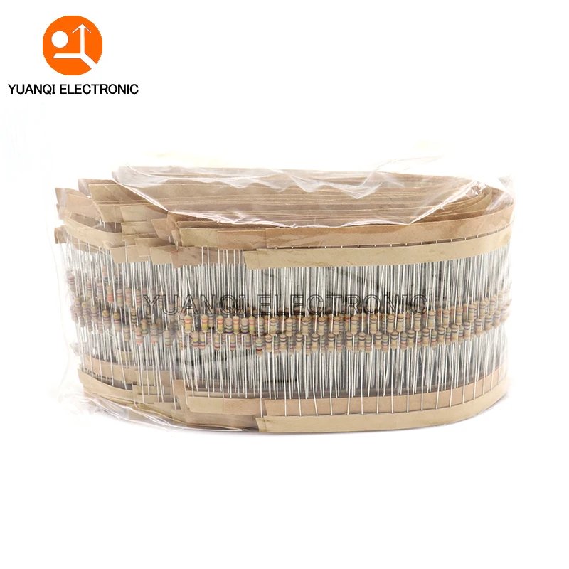 

2500pcs 1/4W Carbon Film Resistor Kit 50 Values 1 ohm - 10M 0.25W 5% Resistance Assortment Set Sample Pack