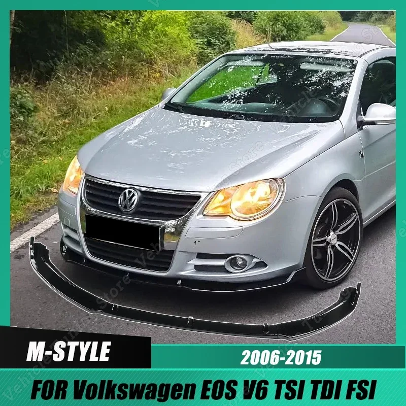 

Автомобильный передний бампер, сплиттер, спойлер, комплект кузова для VW EOS V6 TSI TDI FSI 2006-2015, глянцевый черный диффузор, аксессуары для тюнинга ABS