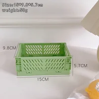 5 Color Organizing Storage Baskets Case Folding Student Desktop Basket Tape Stationery Plastic Foldable Container Storage Box 5