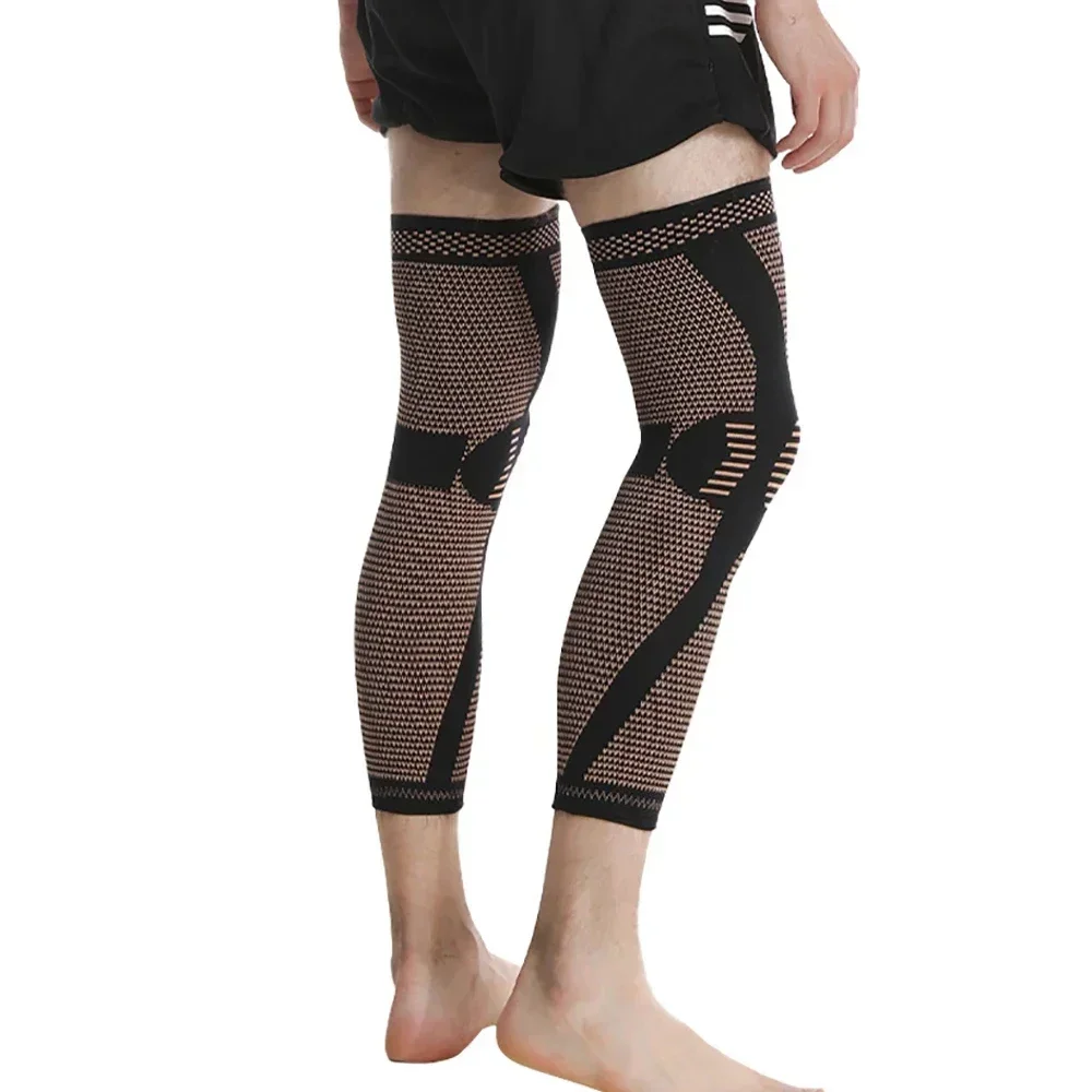 Copper Full Leg Sleeves Compression Knee Support Protect Leg for Man Women Basketball Arthritis Cycling Sport Football Gym