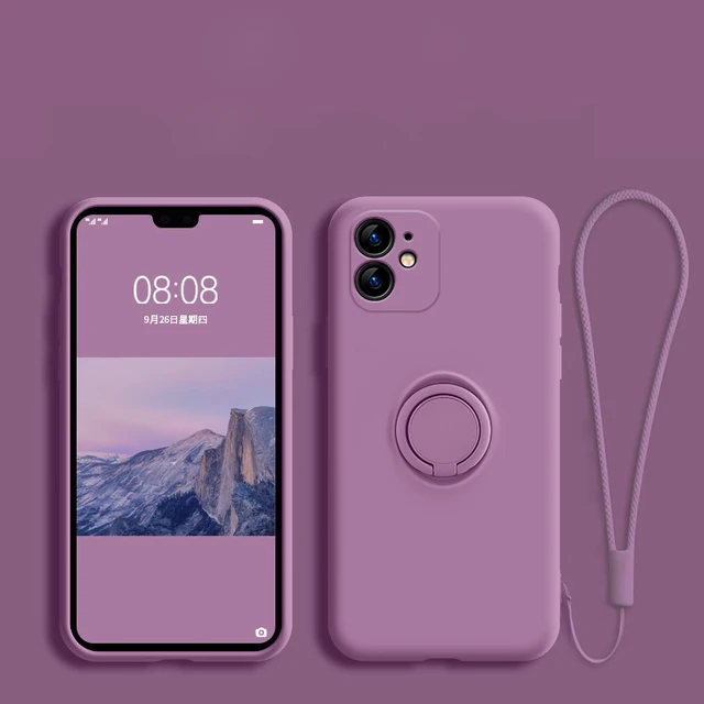 Magnetic Silicone Case For Samsung Galaxy S20 S21 FE Note 20 S22 Ultra S20FE A52 A72 S10 S9 Plus S21FE Luxury Covers Ring Holder Cherry Purple