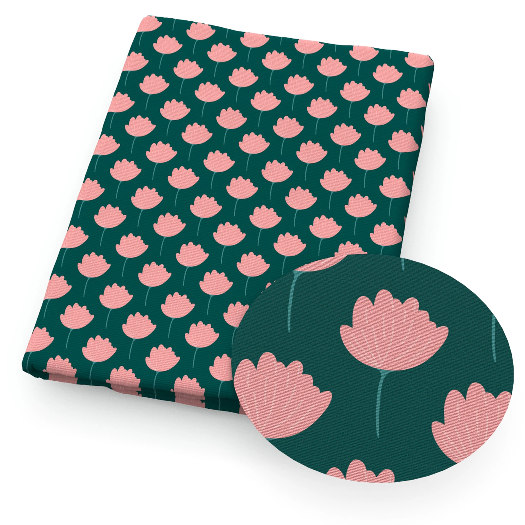 50*145cm Polyester Cotton Fabrics By The Meter Xoxo Love Flowers Leaves Fabrics For Sewing Cloth Dress DIY Crafts Home Textile 5