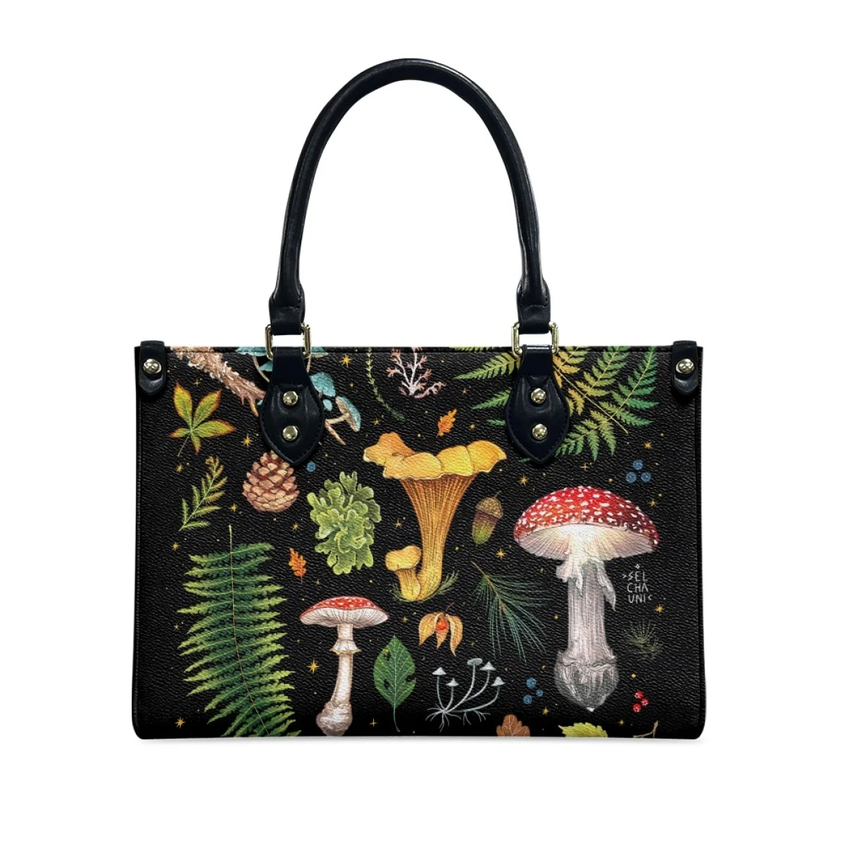 Mushroom Women Bags Luxury Leather Tote Bag for Youth Girls Female Casual Fashion Street Shoulder Bags Woman Bolsa Mujer 2024