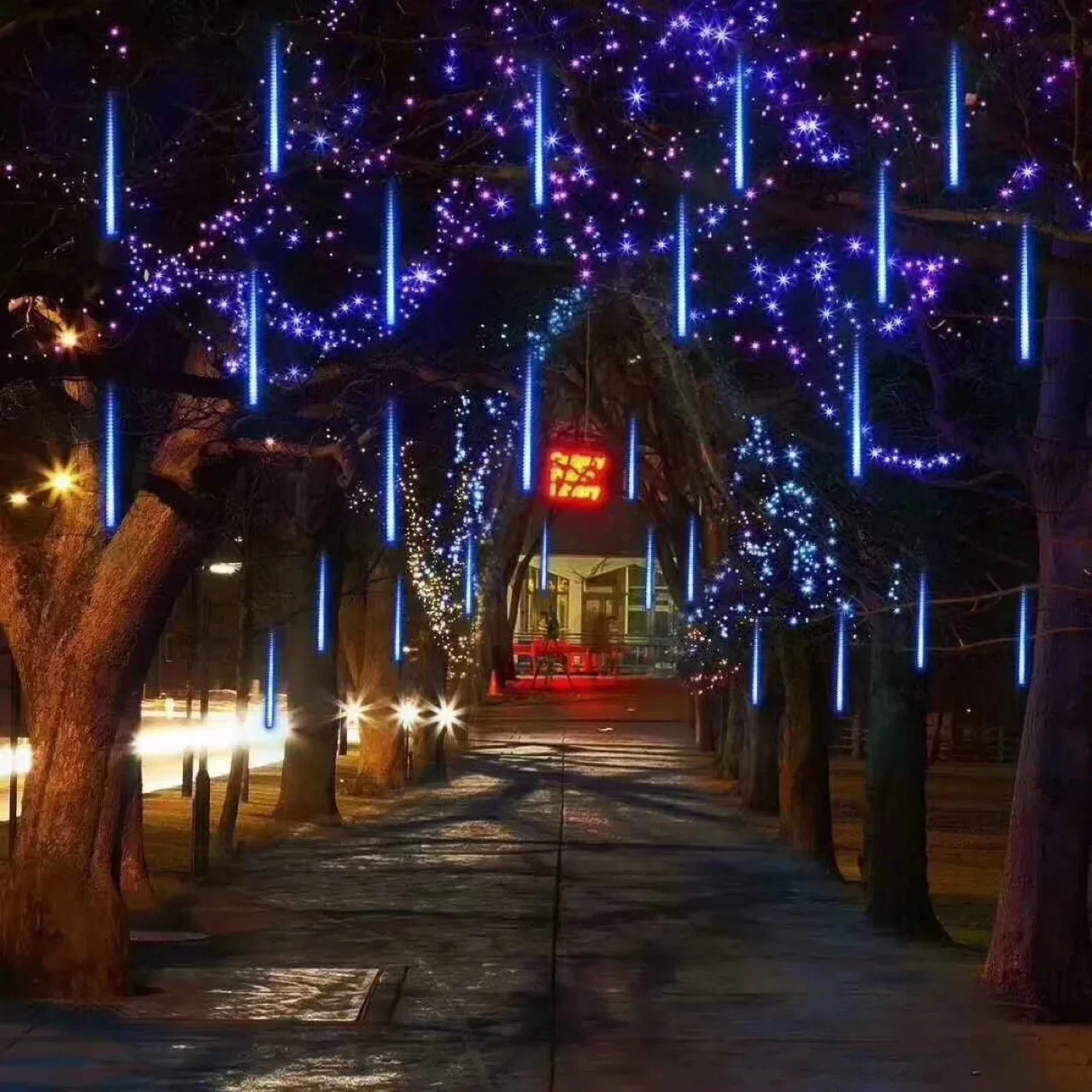 Description Picture 5 of item8 Tubes LED Fairy Lights US/EU Plug Outdoor Garden Decoration Garland Lighting String Christmas Meteor Shower Light Street Light