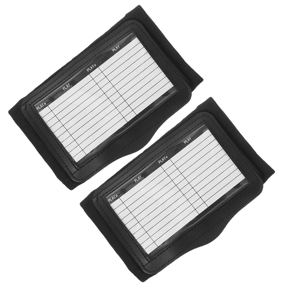 

2 Pcs Script Wrist Bands Softball Play Wristbands Guard Polyester Football Accessories Card Holder for