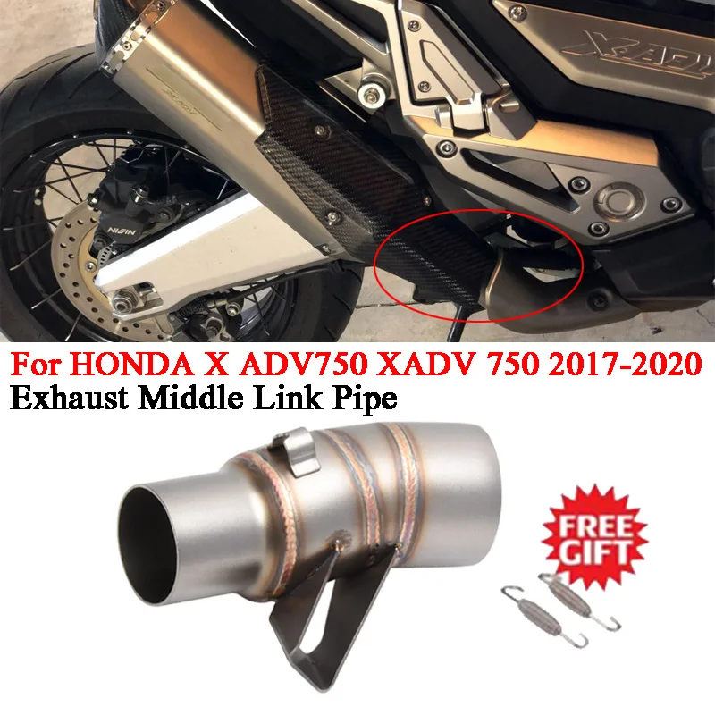 For HONDA X ADV750 XADV 750 2017 - 2021 Motorcycle Exhaust Escape Modified Middle Link Pipe Connecting 51mm Moto Muffler Tube