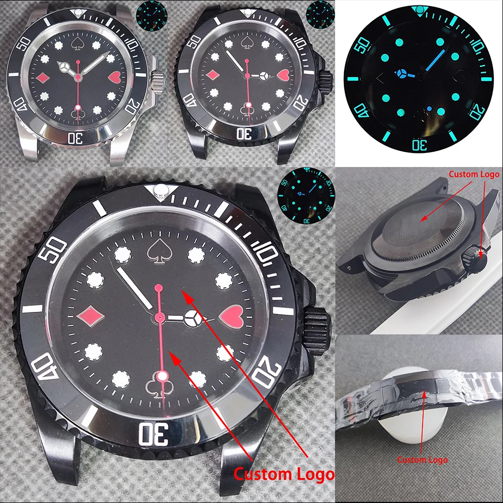 40mm-case-285mm-poker-dial-luminous-men's-watch-accessories-combination