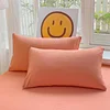 Washed Cotton 2pcs Solid color Pillowcases Home Bedding Decorative Pillow Cover Wedding Super Soft Pillow Case 3