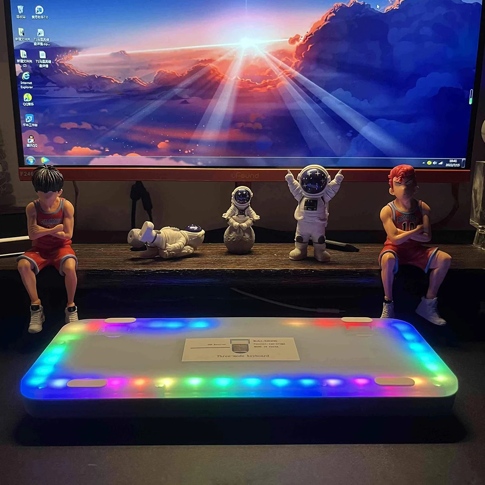 C타입 블루투스 기계식 키보드 DIY 키트, 핫 스왑 가능 RGB PCB 스틸 포지셔닝 플레이트, NJ630Pro V3, 2.4G, 3000hAm 배터리