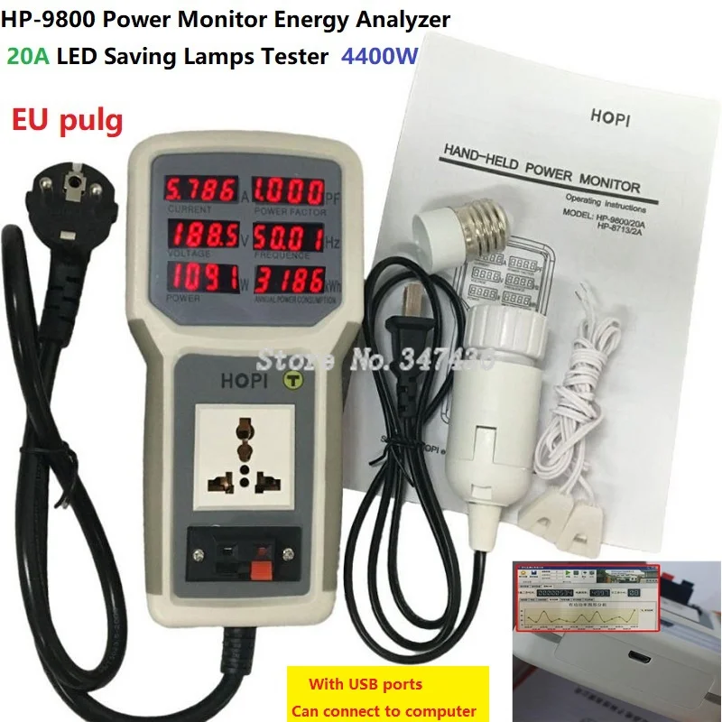 HOPIBrandHP9800HP9800HandheldPowerMonitorEnergyMeterAnalyzer