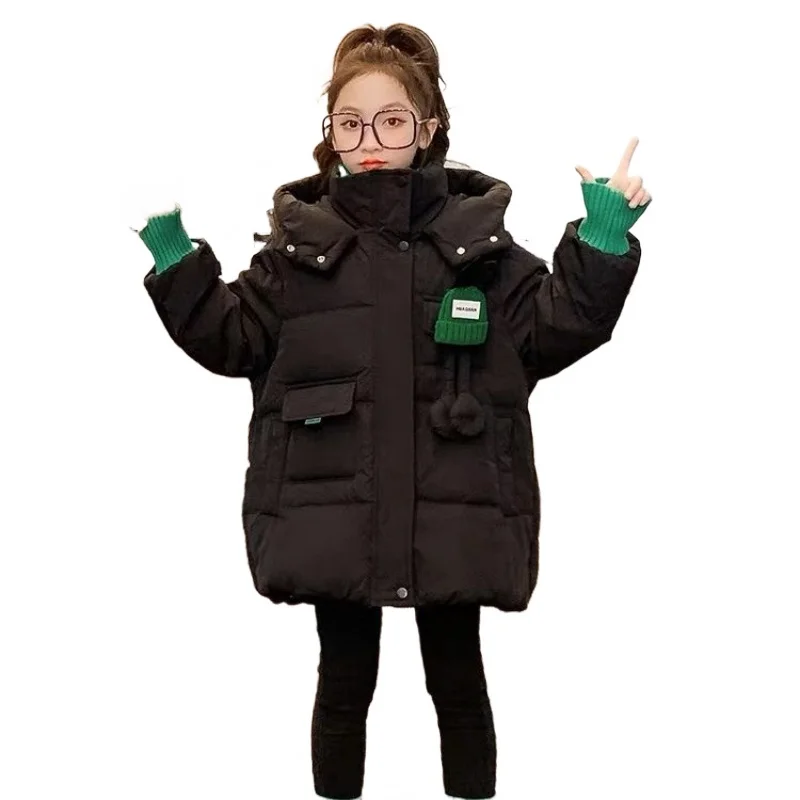 

Girls' Cotton Jacket, Winter Clothing, New Children's Mid Length Down Cotton Jacket, Winter Thickened Cotton Jacket