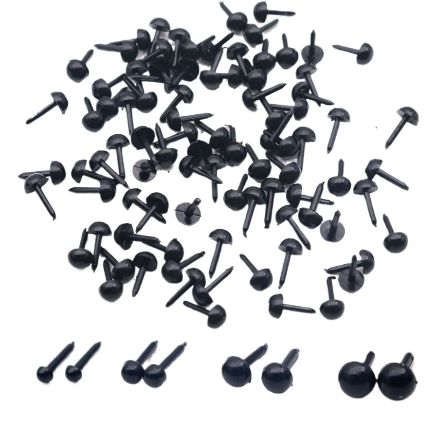 200pcs 3/4/5/6mm Black Plastic Eyes For Needle Felting Dolls Poke Teddy Bears DIY Handmade Toy Doll Accessories