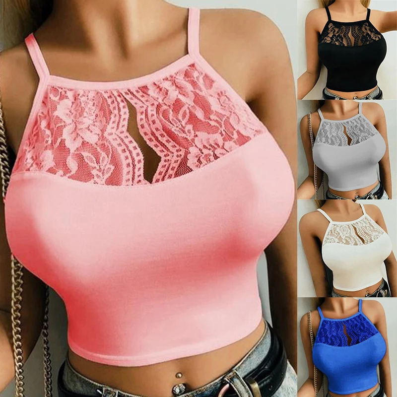 Women Bralette Crop Top Ladies Lace Tank Tops Vest Wireless Camis Sexy Camis Underwear Camisole Cropped Vest Haut Femme