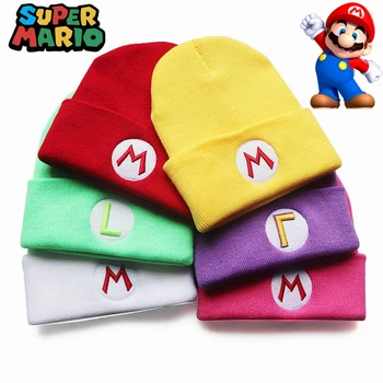 게임 애니메이션 슈퍼 마리오 브라더스 루이지 왈루이지 와리오 코스프레 모자, 니트 모자, 따뜻한 모자, 가장 무도회 파티 소품 액세서리