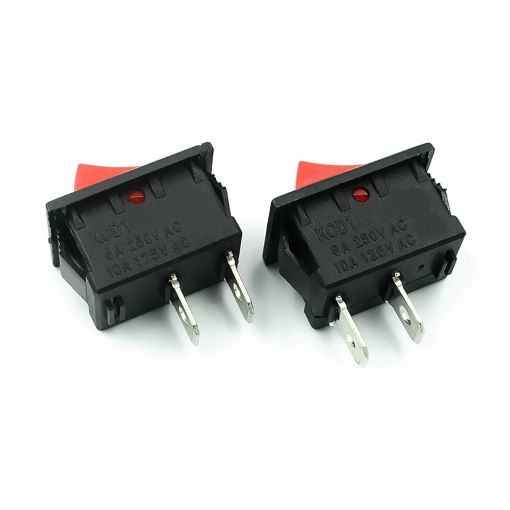 On-Off KCD11 2Pin 2P Car Rocker Switch 3A 250V 6A 125V AC Button KCD1-11 10X15 10X15 KCD117 5PCS