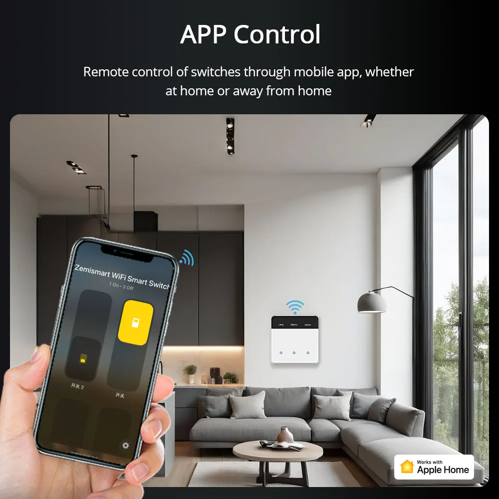 מתג שם DIY Zemismart Matter WIFi EU עם תמיכה במסך תצוגה Homekit Google Home Smartthings Home Assistant Control