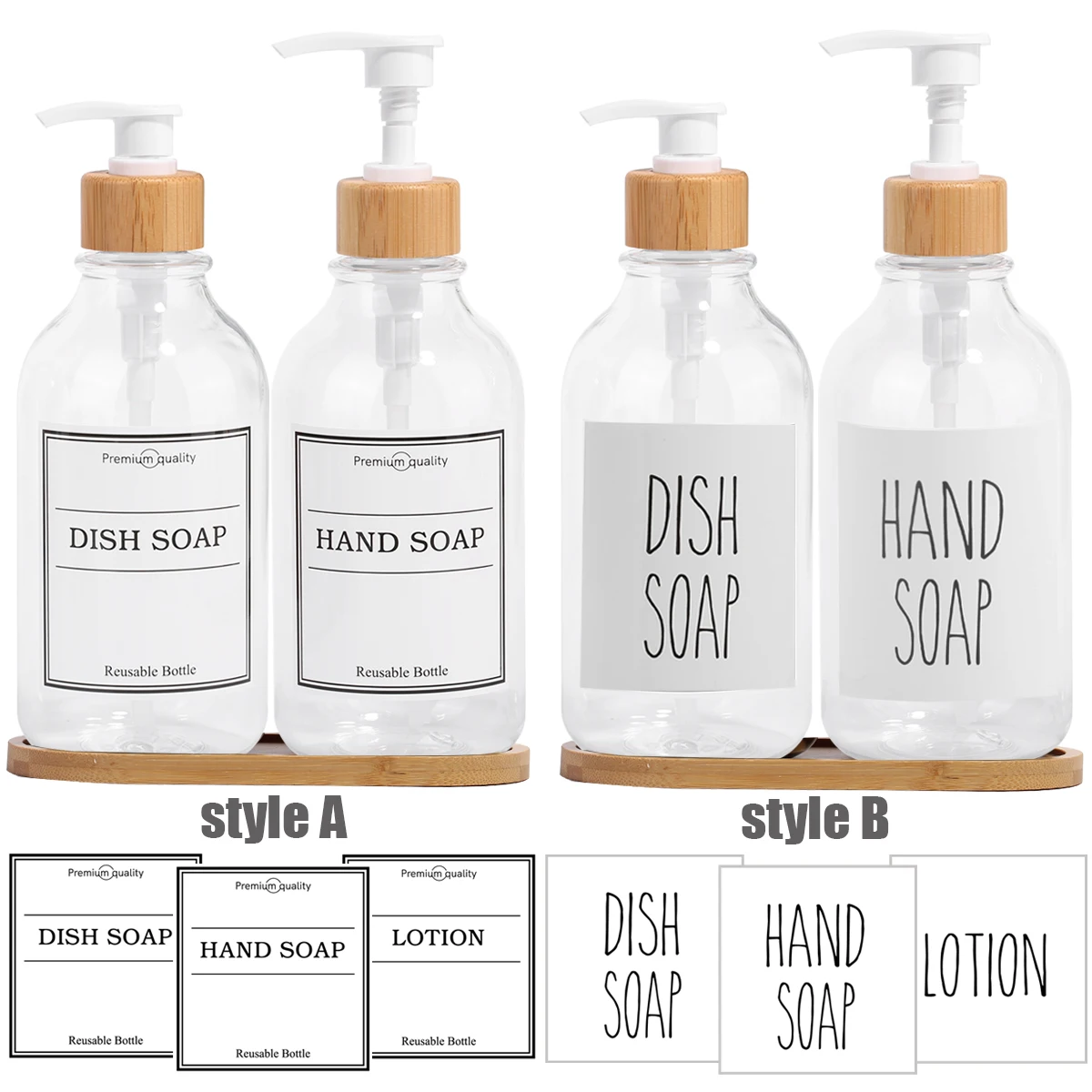 Dishes Liquid Dispenser Modern Farmhouse Soap Bottle Refillable Hand Soap Dishes Container Kitchen Cleaning Brush Accessories dishwashing brush soap liquid box pressing soap liquid box soap dispenser