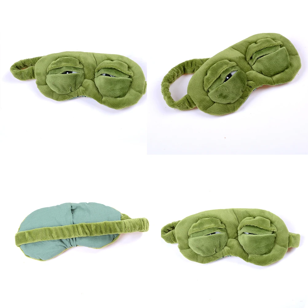 Frog Sad Frog 3D Eye Mask Cover Sleeping Funny Rest Sleep Funny Gift Rest Sleep Anime Accessories new 3d sad frog sleep mask rest travel relax sleeping aid blindfold cover eye patch sleeping mask case anime cosplay costumes