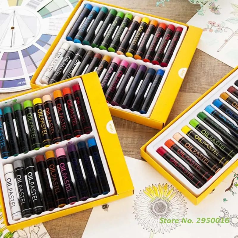 

18/24/36 Colors Oil Pastels Crayons for Painter Smooth Blending Texture Non Toxic for Students Artist Professionals Gift