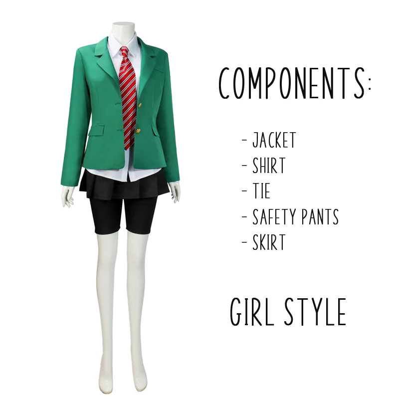 Anime Tomo-chan Is A Girl! Tomo Aizawa Junichirou Kubota Cosplay Costume  Wig Green Outfit School Uniform Skirt Spats Men Women - AliExpress