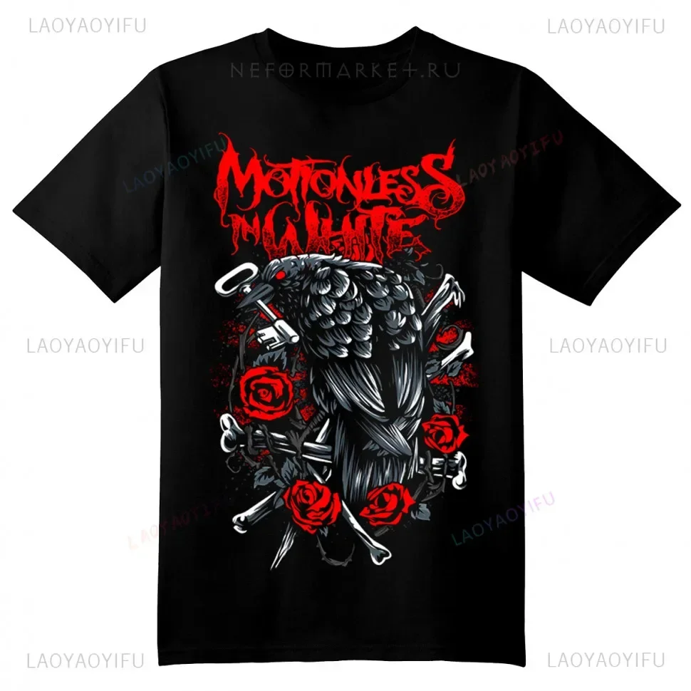 Fashion Creatures Black Birds Rose Hip Hop Cotton TShirt Motionless in White Casual T Shirt Summer T-shirt for Men Women Tops 6