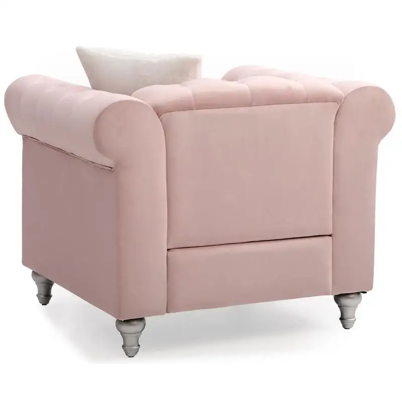 Contemporary Pink Lounge Chair – Modern Living Room Accent 4