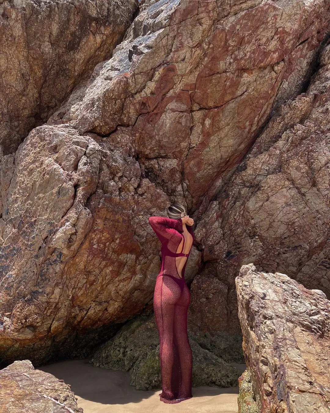 Beach Cover Up Outfits For Women Summer Holiday Party Beach Dress Backless See-Through Oversized Crochet Dress Swimwear