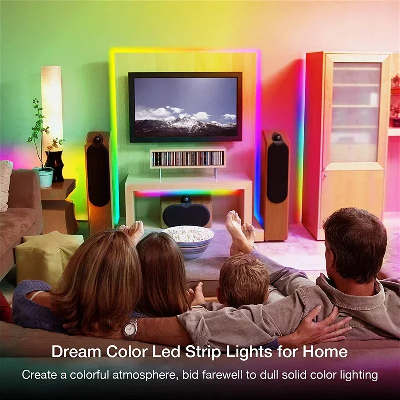 Description Picture 6 of item20M TUYA LED Strip Light 12LEDs/M Smartlife Wifi RGBIC Dreamcolor LED Strip WS2812B Addressable Light Lamp Work with Alexa