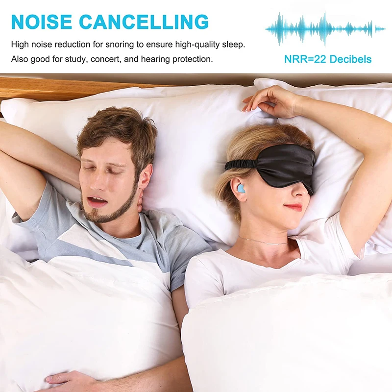 8PCS/20PCS Silicone Ear Plugs Noise Reduction Sleep Anti Canceling Sound Insulation Sleeping Protection Reusable Earplug