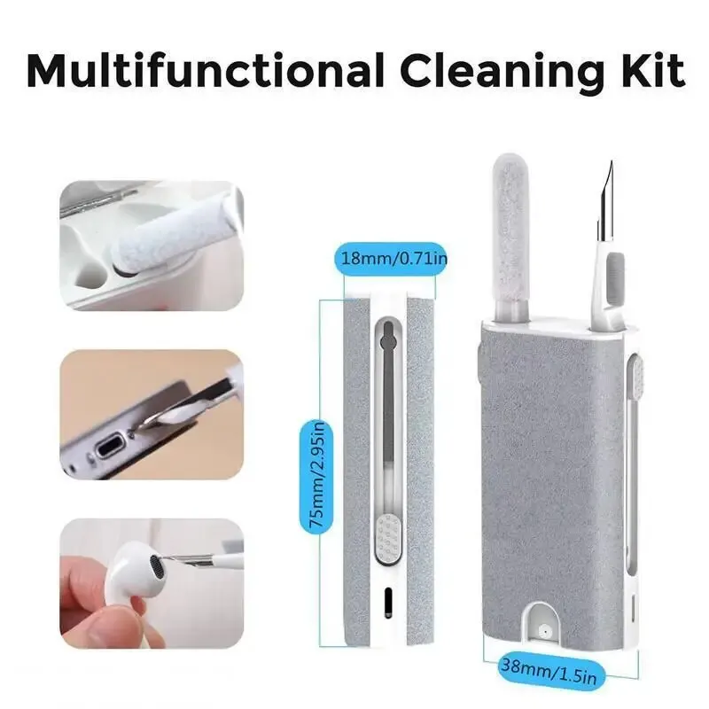 5-in-1 클리너 키트 노트북 화면 클리너 키트 LPhone ChargingPort 용 다기능 무선 이어폰 청소 도구