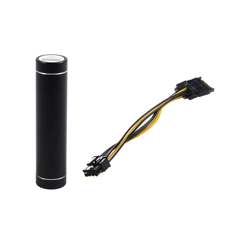 1 Pcs 2600Mah External USB Power Bank Box Battery Charger &amp Dual 15 Pin SATA Male Video Card Cable |