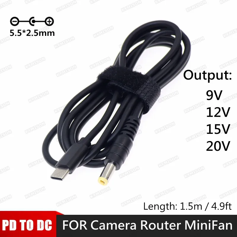 Adaptador de enchufe USB tipo C PD a 9V 12V 15V 20V 5 5x2 5mm Cable jpg adaptador-de-enchufe-usb-tipo-c-pd-a-9v-12v-15v-20v-5-5x2-5mm-cable-jpg