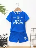 Two piece summer Messi and Ronaldo 3D printed children's football training set for boys, breathable and sweat absorbing sportswe 5