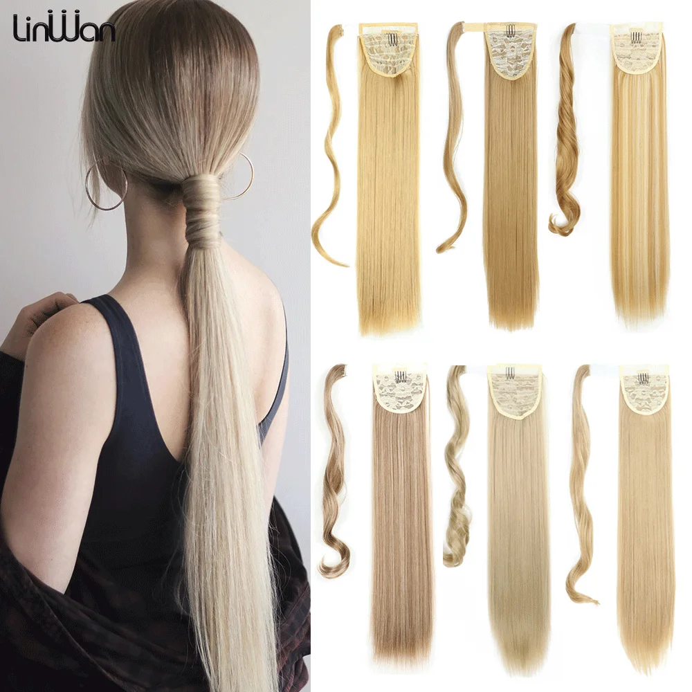 22Inch Ponytail Hair Extension Synthetic Wrap Around Pony Tail Long