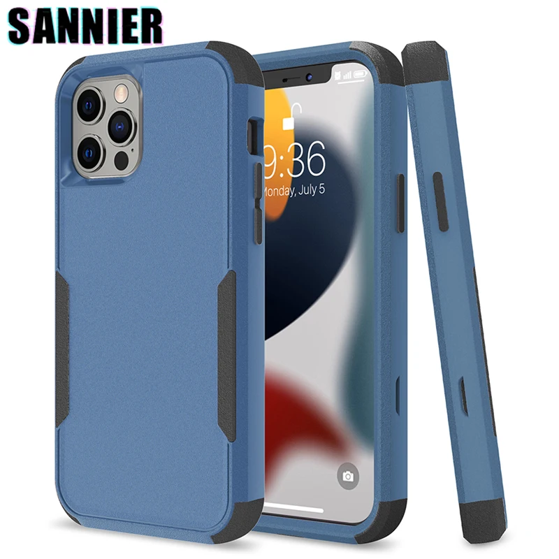 Shockproof Phone Case For iPhone 11 12 13 Pro 13Mini Solid Color Cellphone Cover For iPhone 13Pro XS Max X XR 8 7 6 Plus SE