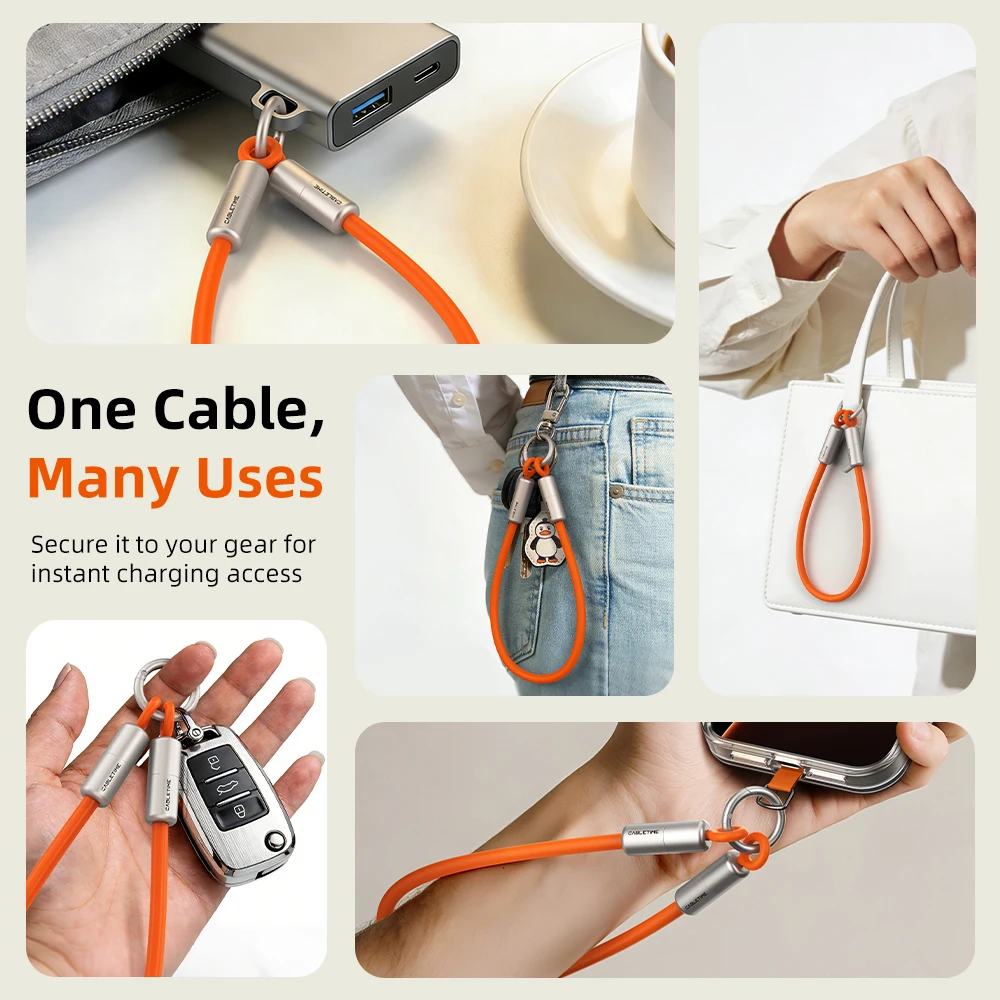 CABLETIME USB C 케이블 PD60W 고속 충전 케이블 랜야드 타입 C 케이블 480Mbps 고속 전송 속도 키체인 스마트 아이폰 케이블용