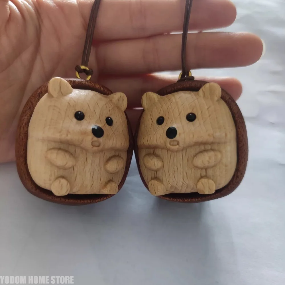 Crafts Hedgehog Statue Creative Wooden Animal Sculpture Decorative Interior Decoration Figurine Cabinet Decoration Crafts 5