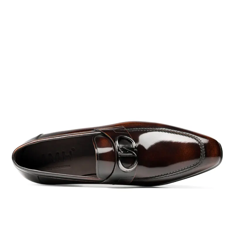 Spring low-help lazy cowhide one foot in leather shoes style man foot loafers easy to drive to wear mens leather dress shoes