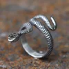 Fashion 316L Stainless Steel Viking Rattler Snake Ring Punk Cool Gothic Women Men Unisex Serpent Jewelry free shipping 1