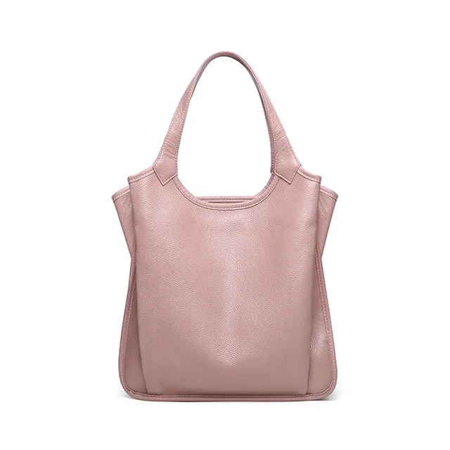 High Quality Genuine Leather Compartments Large Shoulder Bag Women 100 Natural Cowhide Shoulder