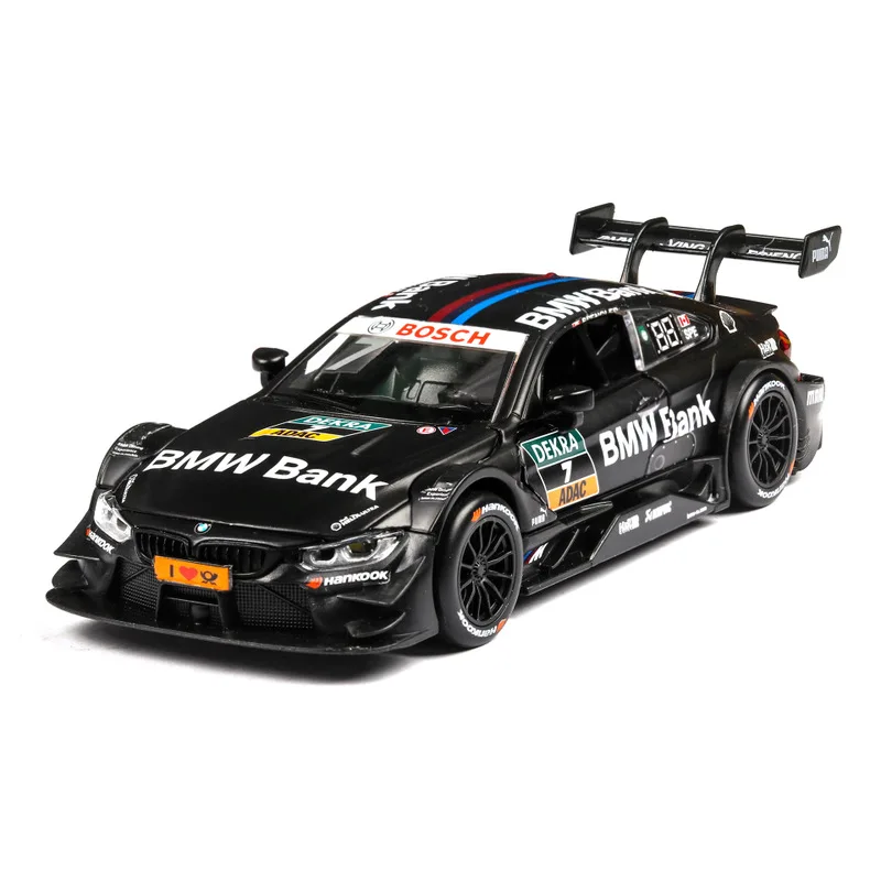 1:32 BMW M4 DTM M8 GTE 르망 레이싱 자동차 모델, 합금 자동차 다이 캐스트 장난감 자동차 모델 풀 백 어린이 장난감 수집품